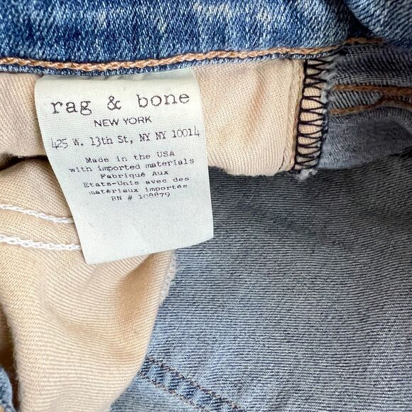 Rag & Bone Jeans Women's Size 27 Capri Hanover Light Wash Distressed - Picture 5 of 10